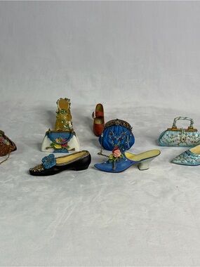 Miniature Women’s Shoes High Heels & Purses for Mini Decor Nostalgia Lot of 9